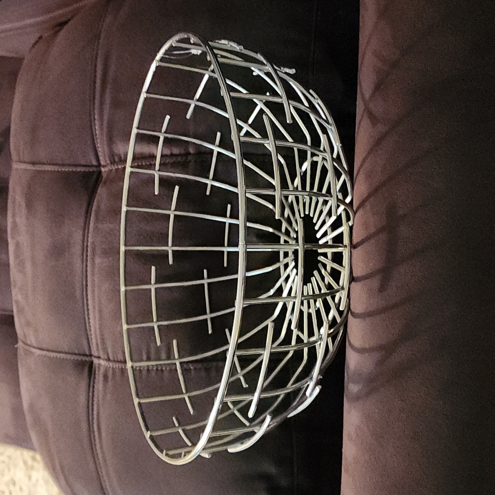 Decorative Chrome/Silver Metal Storage Basket